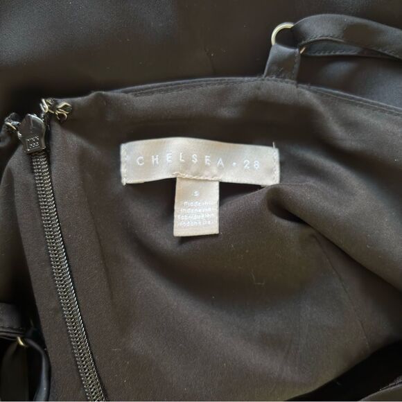 CHELSEA28 Side Tie Satin Dress in Black Size Small NEW - Picture 10 of 15